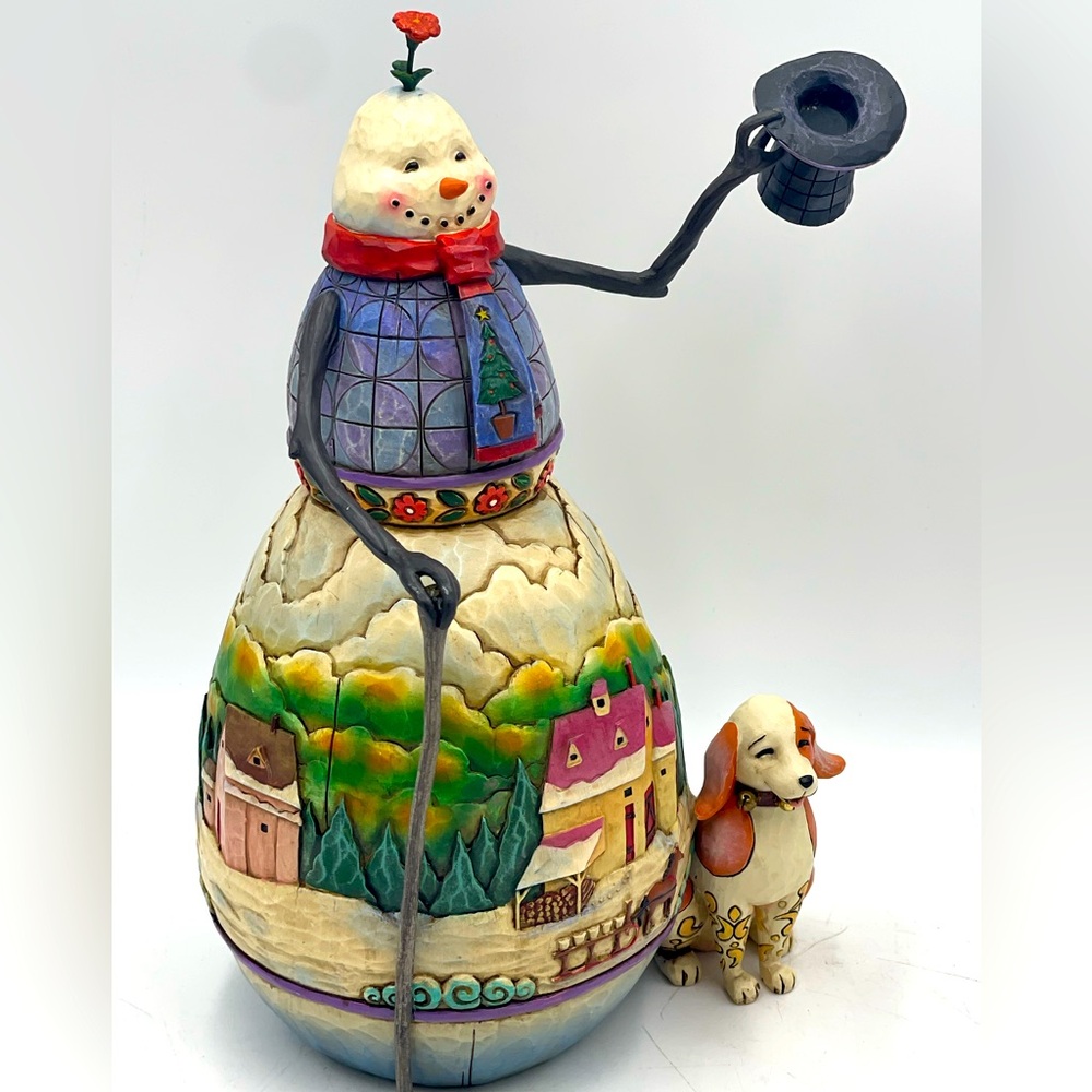 Jim Shore Designs Heartwood Creek “Snowman's Best Friend - #4008111” Sculpture